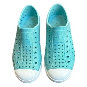 Native Shoes Jefferson Bling Glitter Slip-On Girl’s 1 Turquoise